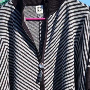 Copy Anne Klein Womens Zip Front Cape Sweater Size Medium